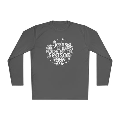 Jesus Is The Reason For The Season Snowflake Adult Long Sleeve Tee