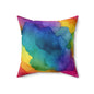 Rainbow Watercolors Throw Pillow