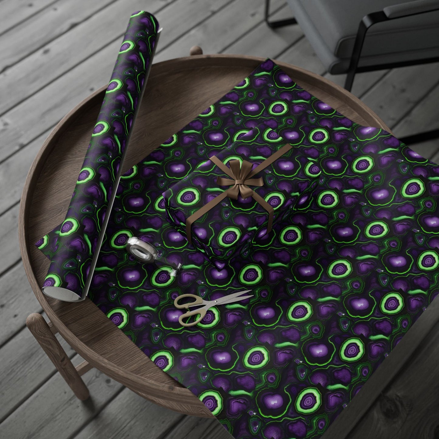Amethyst & Lime Fracture Wrapping Paper