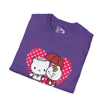 Valentines Hello Kitty Couple Adult Unisex Tshirt