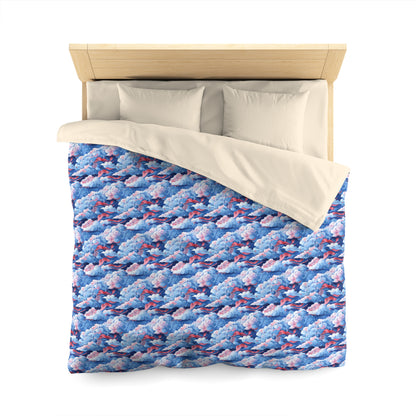Azure Kumo Flow Microfiber Duvet Cover