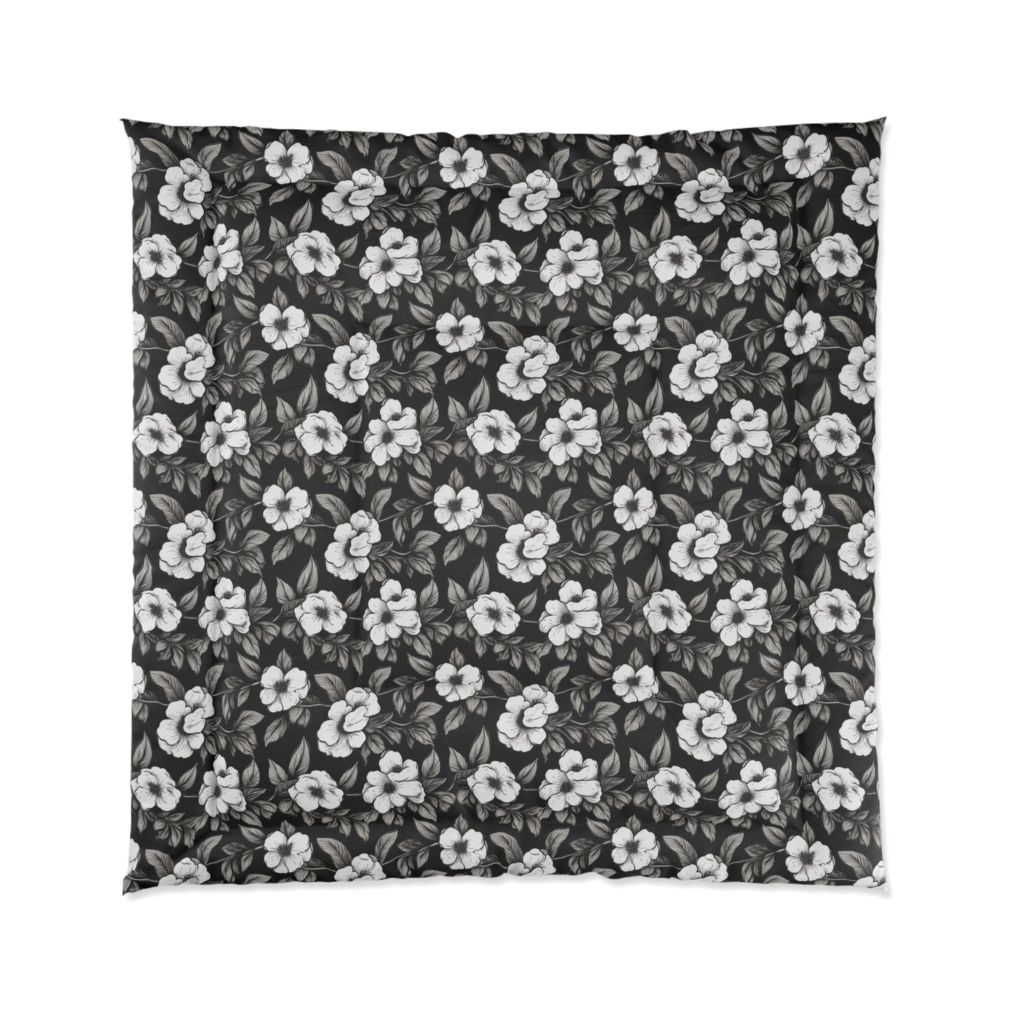 Black & White Daisies Comforter
