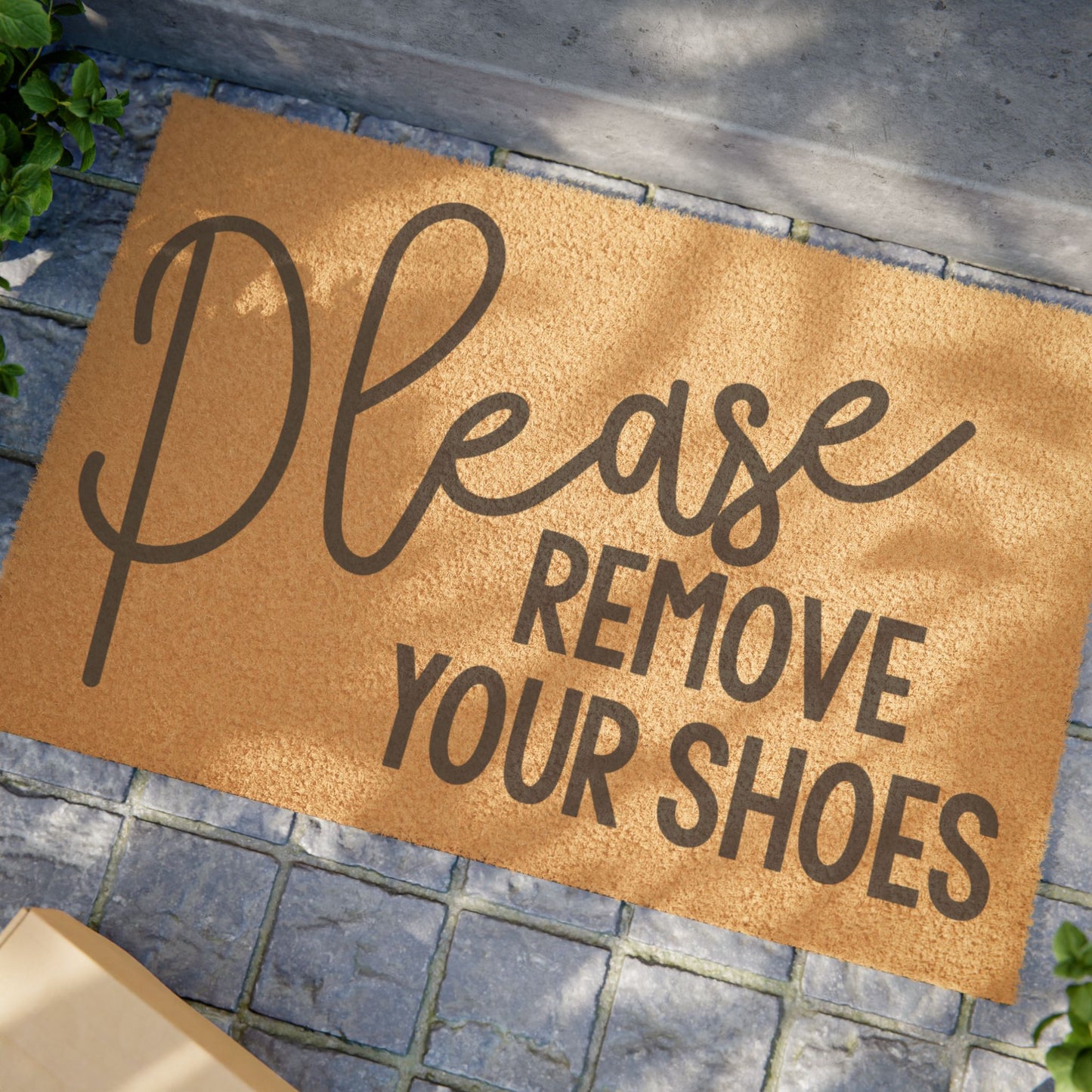 Please Remove Your Shoes Coconut Fiber Doormat