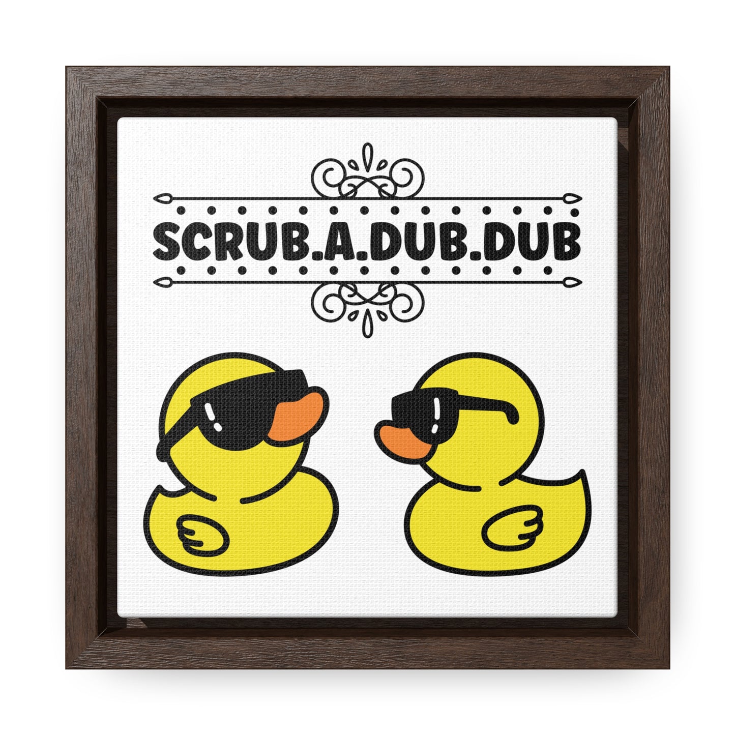 Scrub A Dub Dub w/Cool Ducks Canvas Wraps, Square Frame