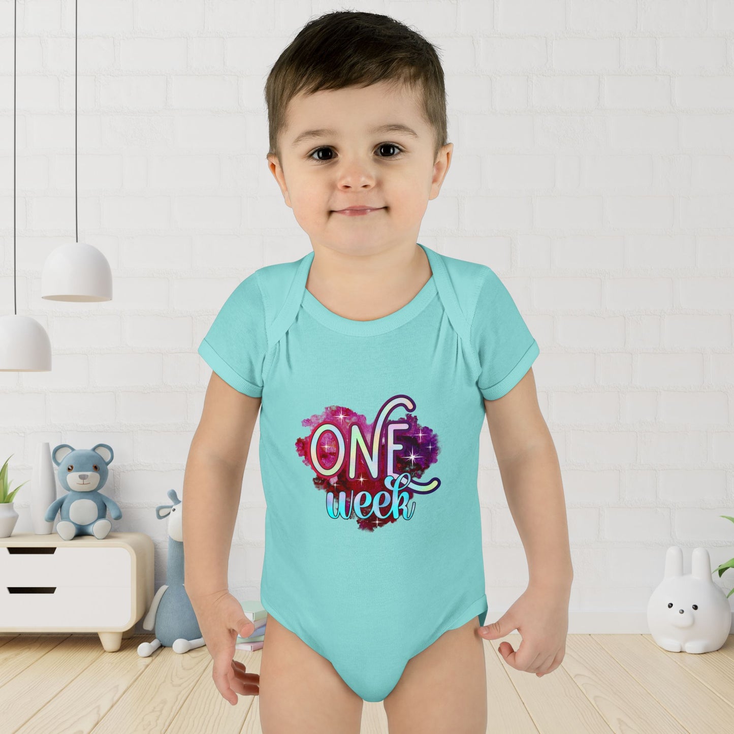 Stardust Baby Milestone Bodysuit-One Week