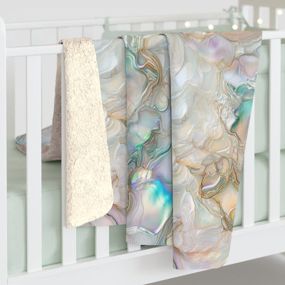Green Opalescent Dreams Sherpa Fleece Blanket
