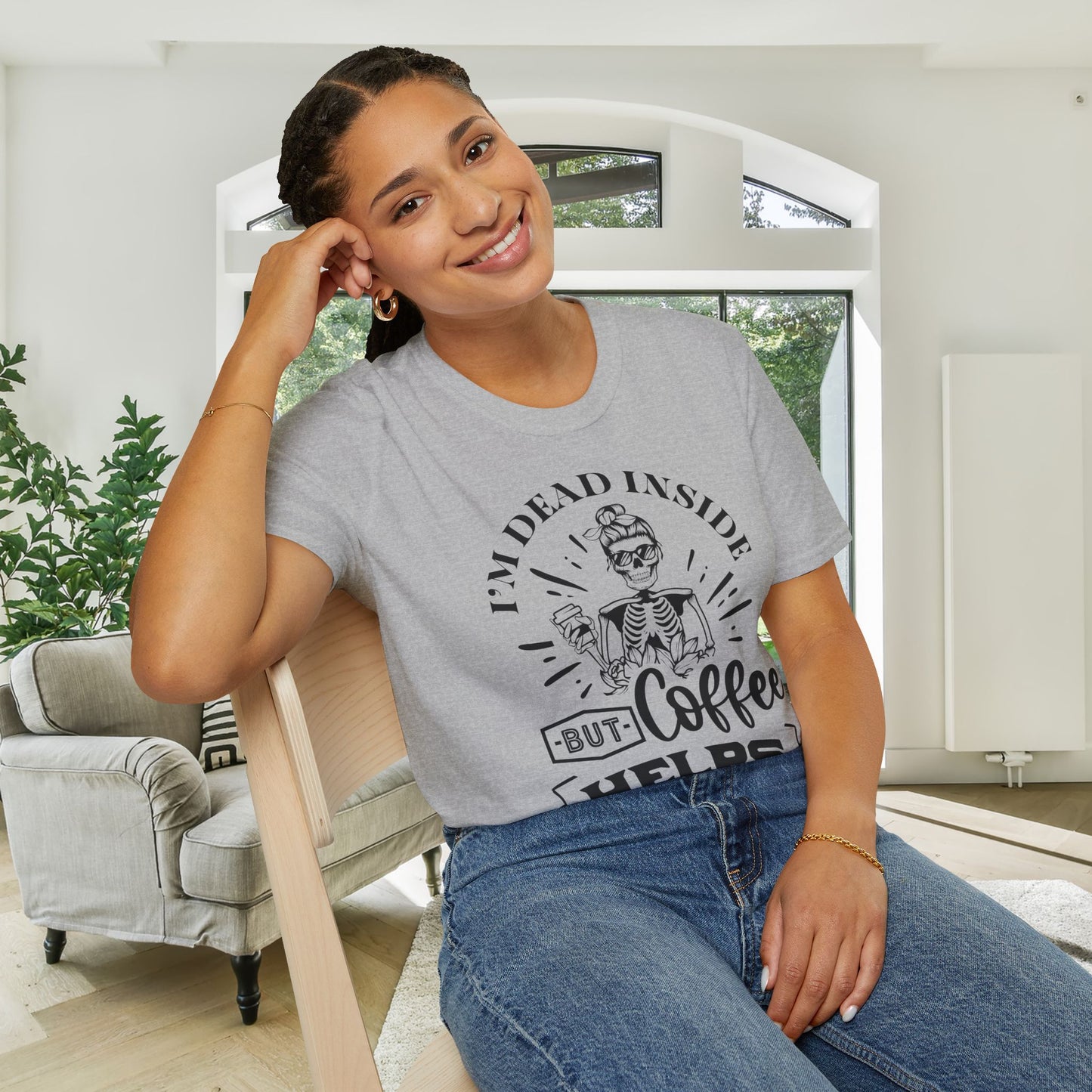 I'm Dead Inside But Coffee Helps Adult T-shirt