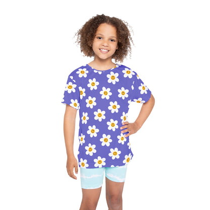 Floral Smile Design Kids Sports Jersey