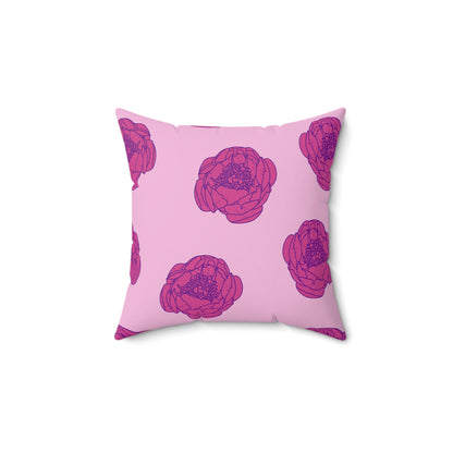 Rosy Dream Peonies Throw Pillow