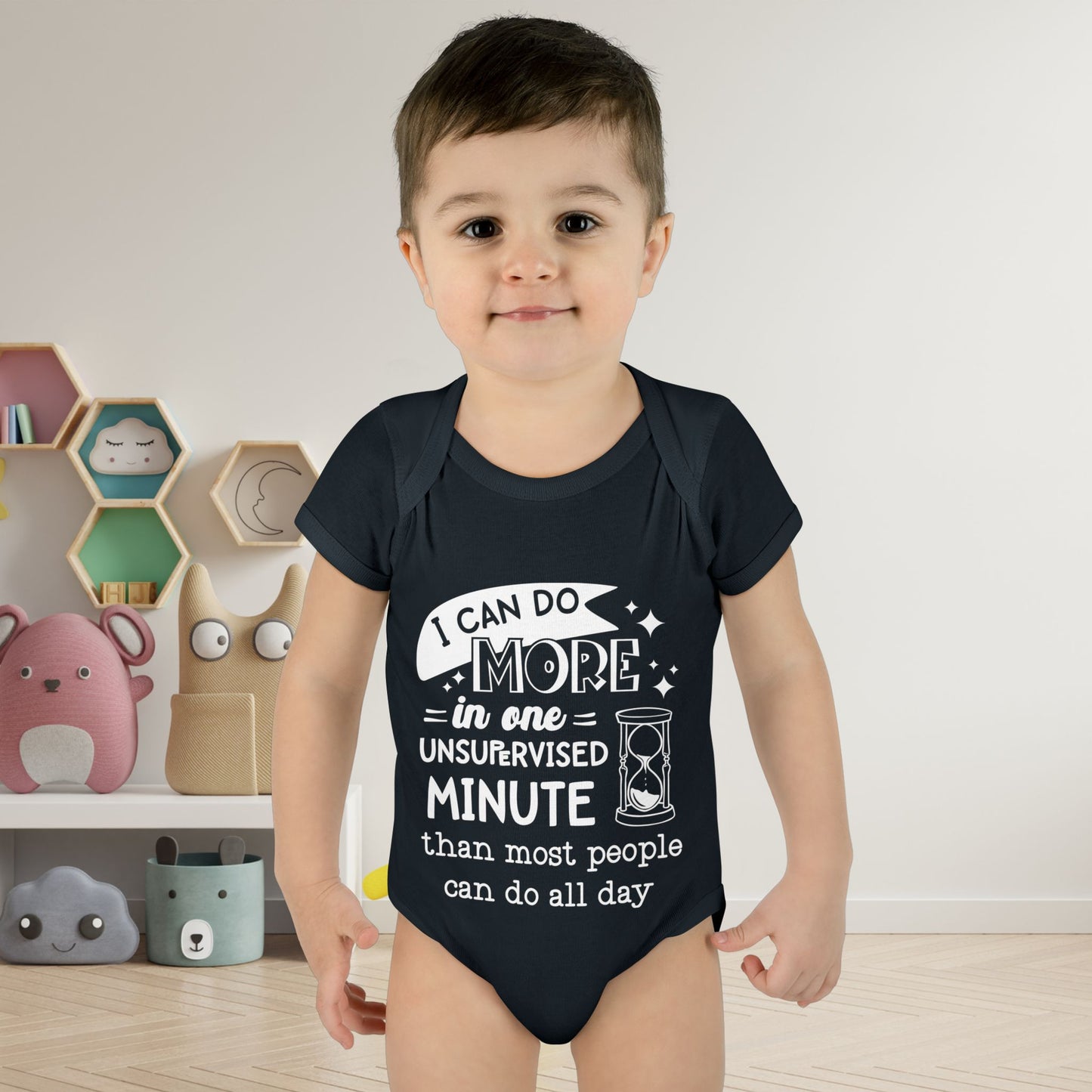 I Can Do More In One Unsupervixed Minute... Infant Baby Rib Bodysuit