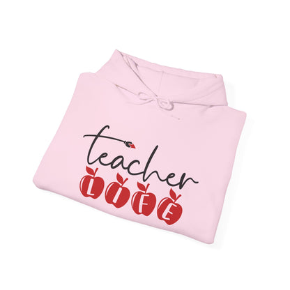 Teacher Life (Apples) Heart Heavy Blend™ Hooded Sweatshirt