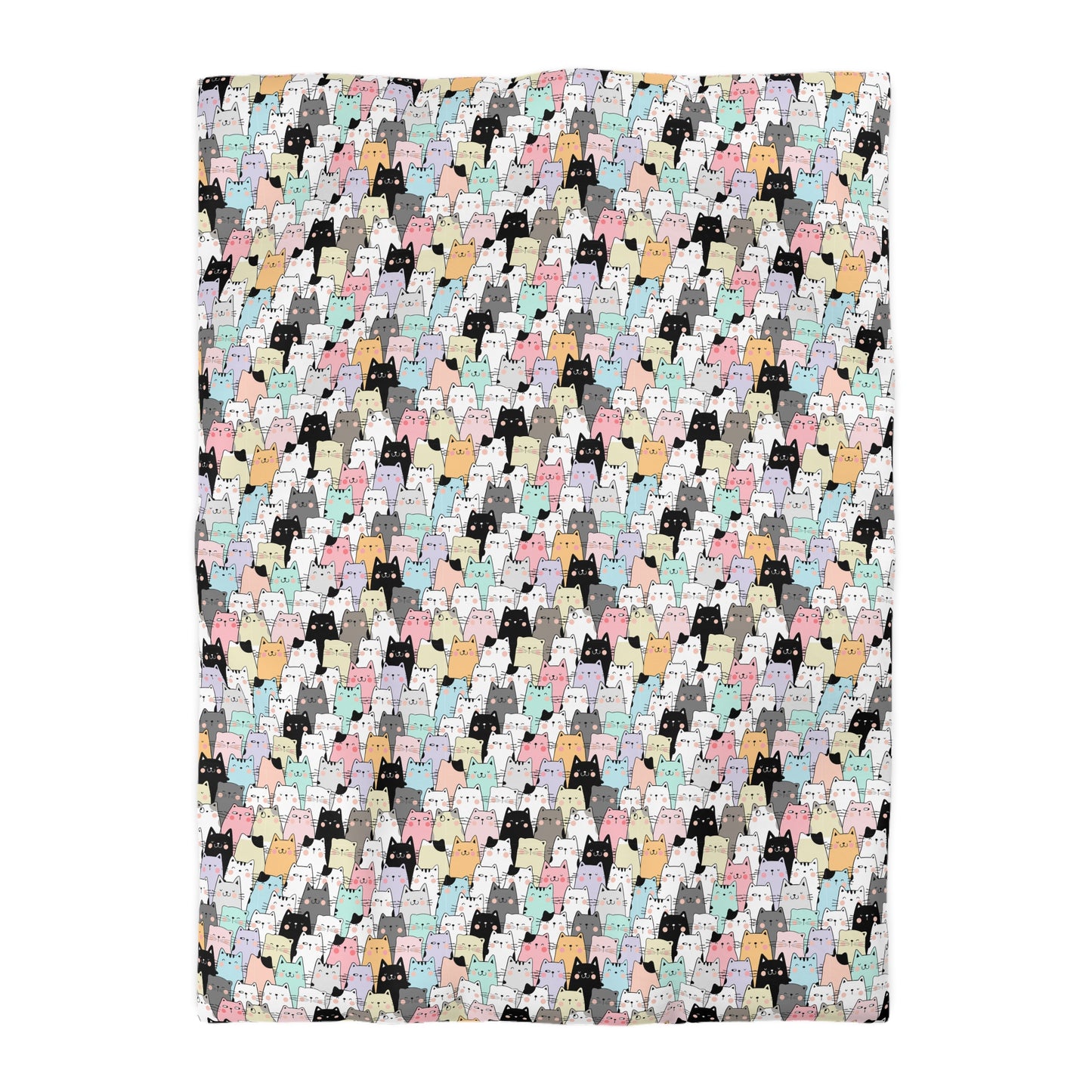 Cartoon Cats Microfiber Duvet Cover