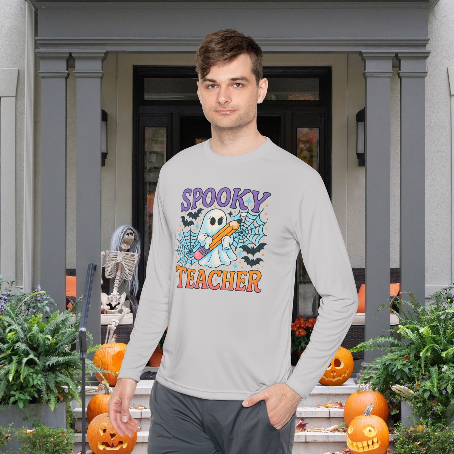 Spooky Teacher Adult Long Sleeve Tee
