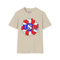 USA Red, White, and Blue Sunflower 2 Adult T-shirt