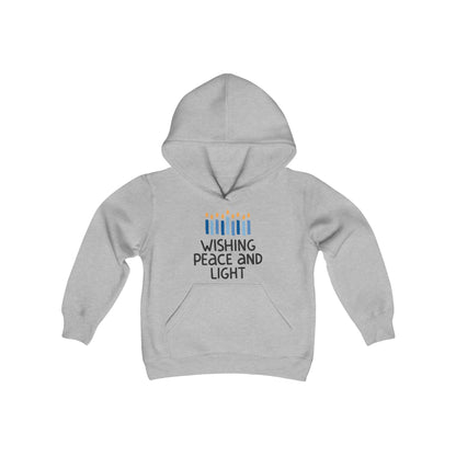 Hanukkah Wishing Peace & Light Youth Hoodie