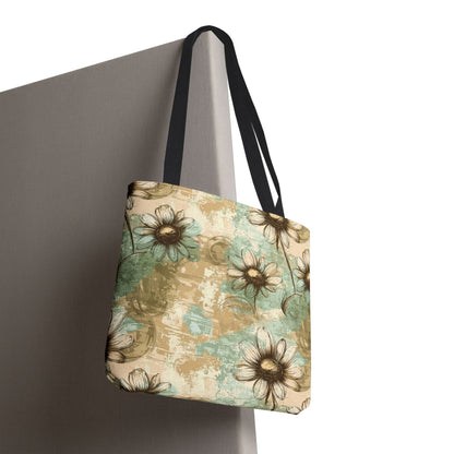 Worn Meadow Daisies Canvas Tote Bag