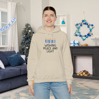 Hanukkah Wishing Peace & Light Adult Heavy Blend™ Hooded Sweatshirt