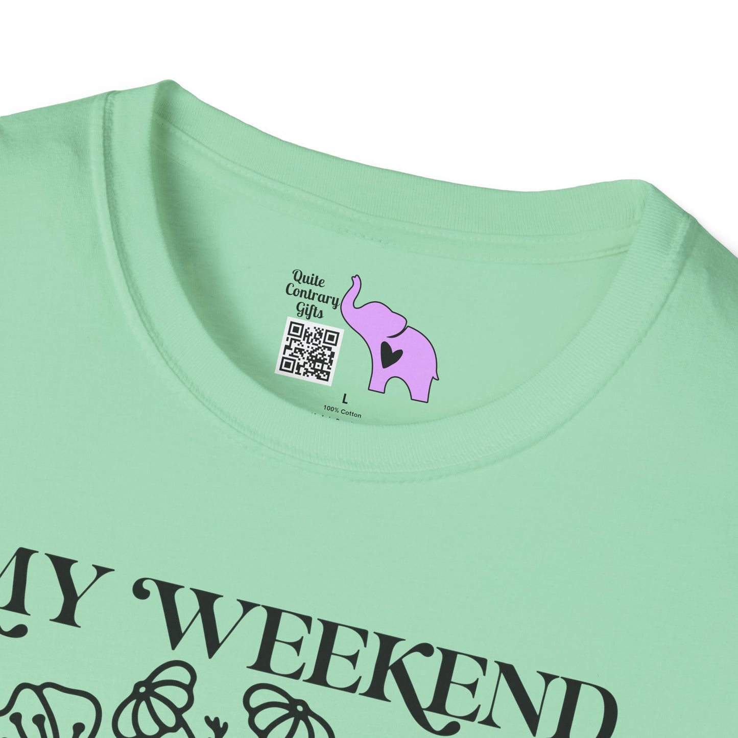 My Weekend Is Fully Booked (Flowers, Open Book) Adult T-shirt