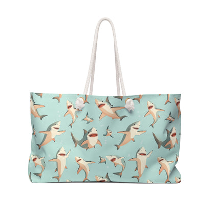 Aquamarine Sharks Weekender Bag