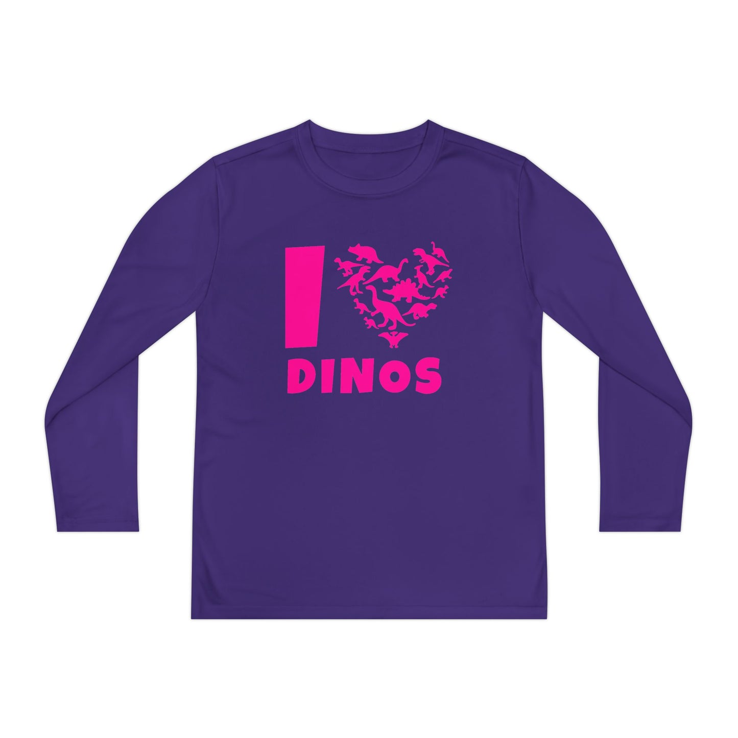 I Love Dinos (Dino Heart) Youth Long Sleeve Tee