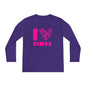 I Love Dinos (Dino Heart) Youth Long Sleeve Tee
