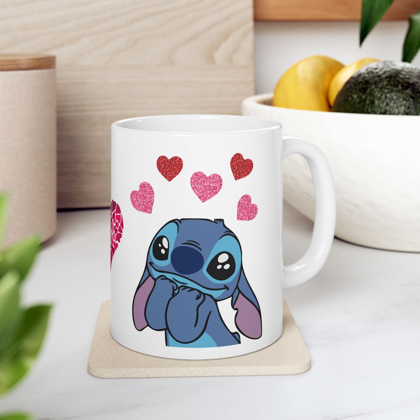 Valentine Stitch Ceramic Mug, (11oz, 15oz)