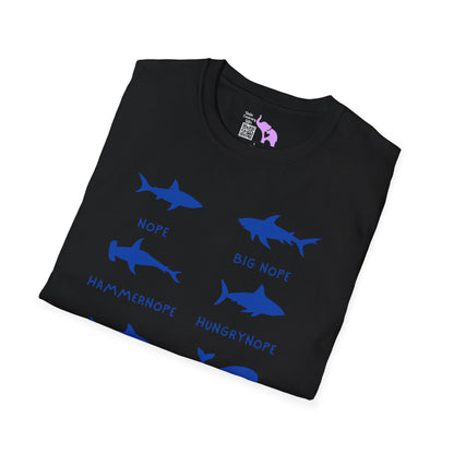 Nope Sharks Adult T-shirt