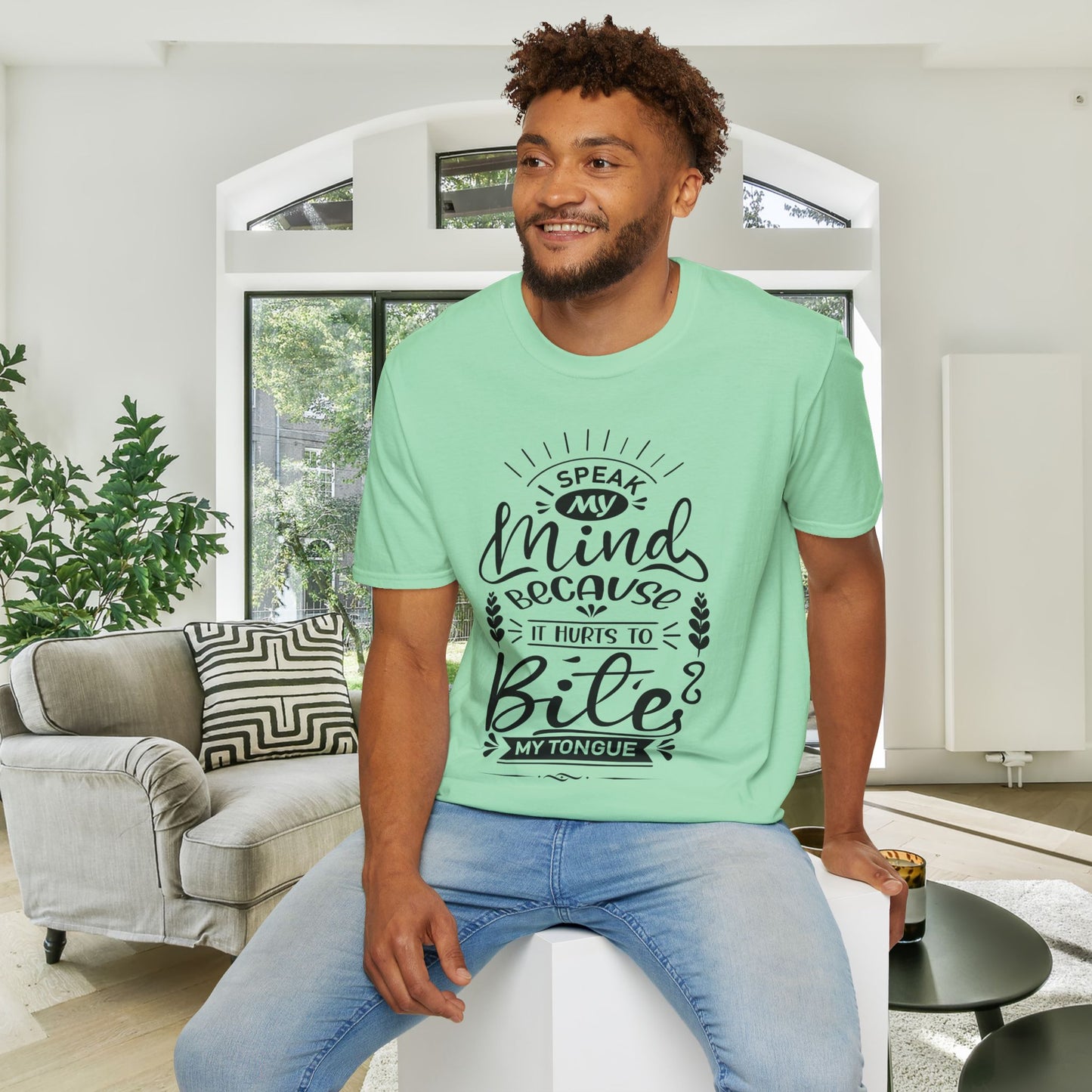 I Speak My Mind Because It Hurts To Bite My Tongue Adult T-shirt