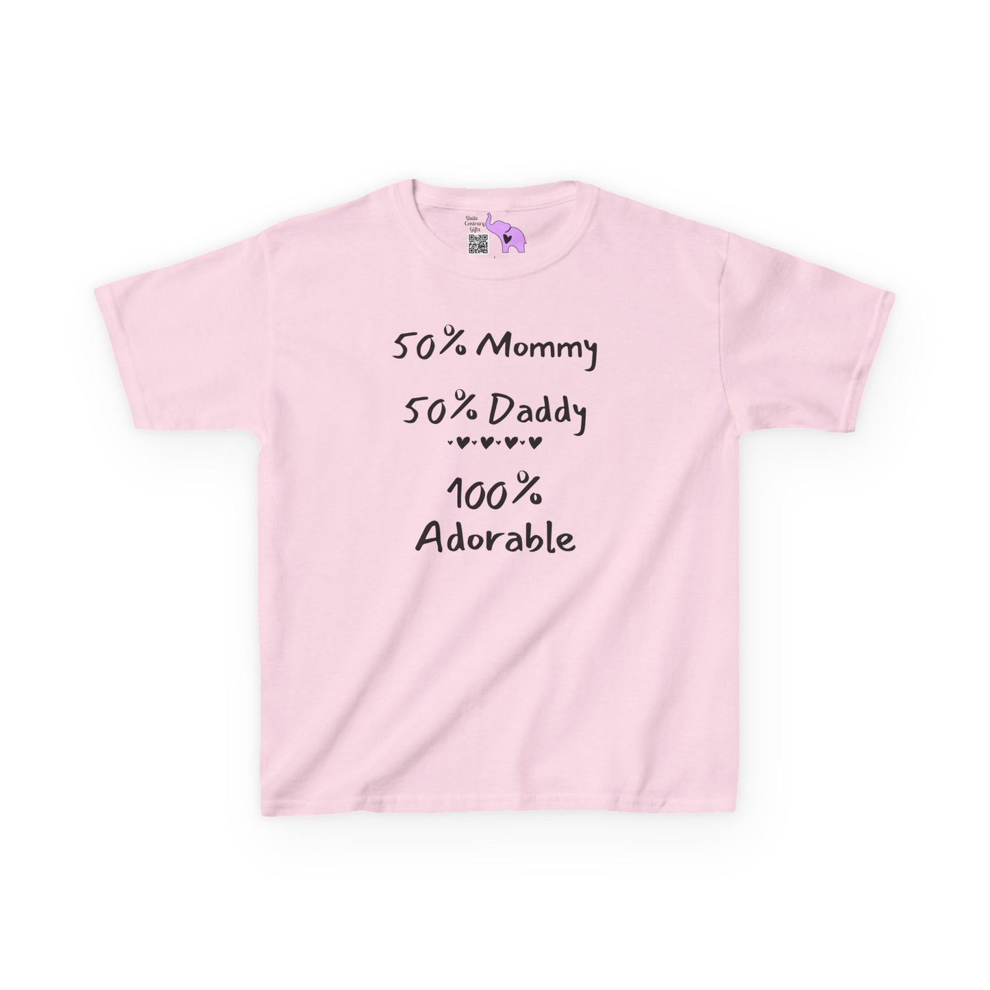 50% Mommy 50% Daddy 100% Adorable Kids Heavy Cotton™ Tee