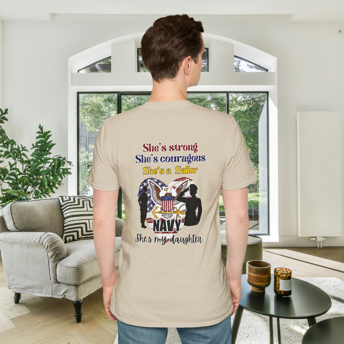 Proud Dad of Sailor US Navy Daughter Adult T-shirt