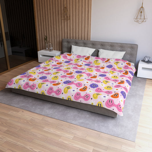 Whimsical Smiley Faces Duvet Bedding Set