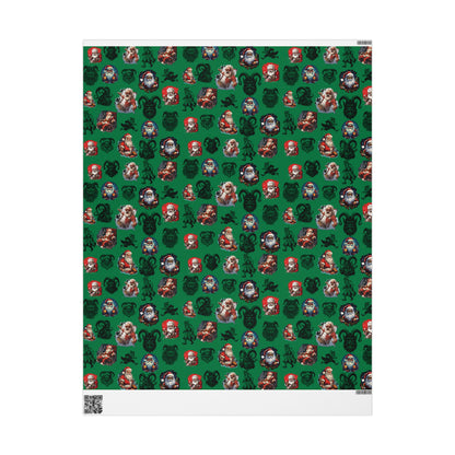 Creepy Santa & Krampus Wrapping Paper