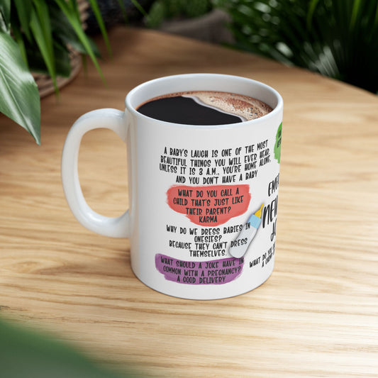 Emergency New Dad Jokes Ceramic Mug, (11oz, 15oz)