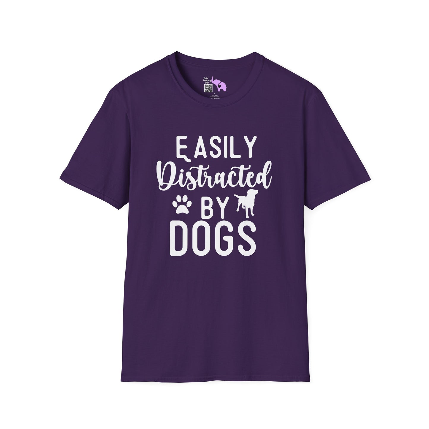 Easily Distracted By Dogs Adult T-shirt