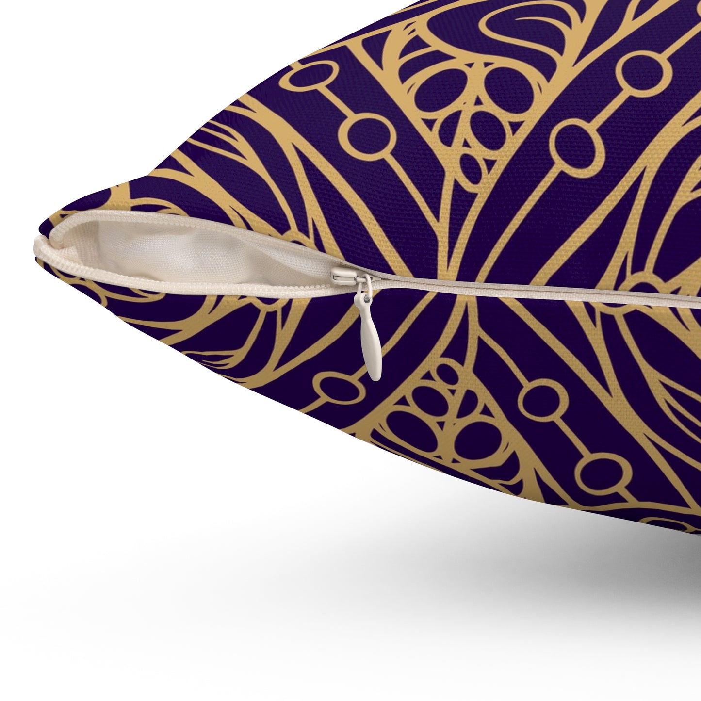 Oriental Purple/Gold Floral Throw Pillow
