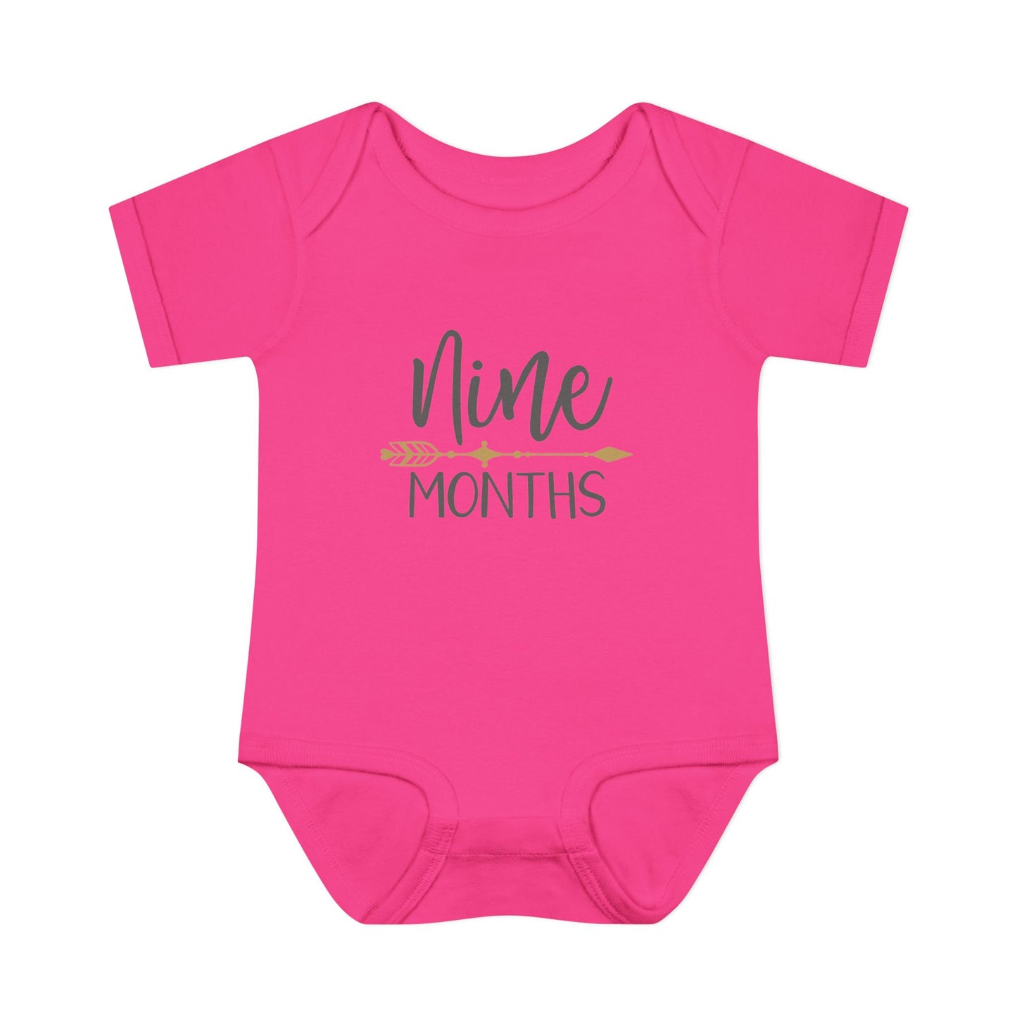 Golden Arrow Milestone Baby Bodysuit-Nine Months