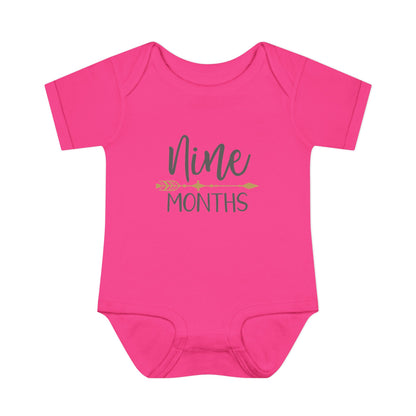 Golden Arrow Milestone Baby Bodysuit-Nine Months