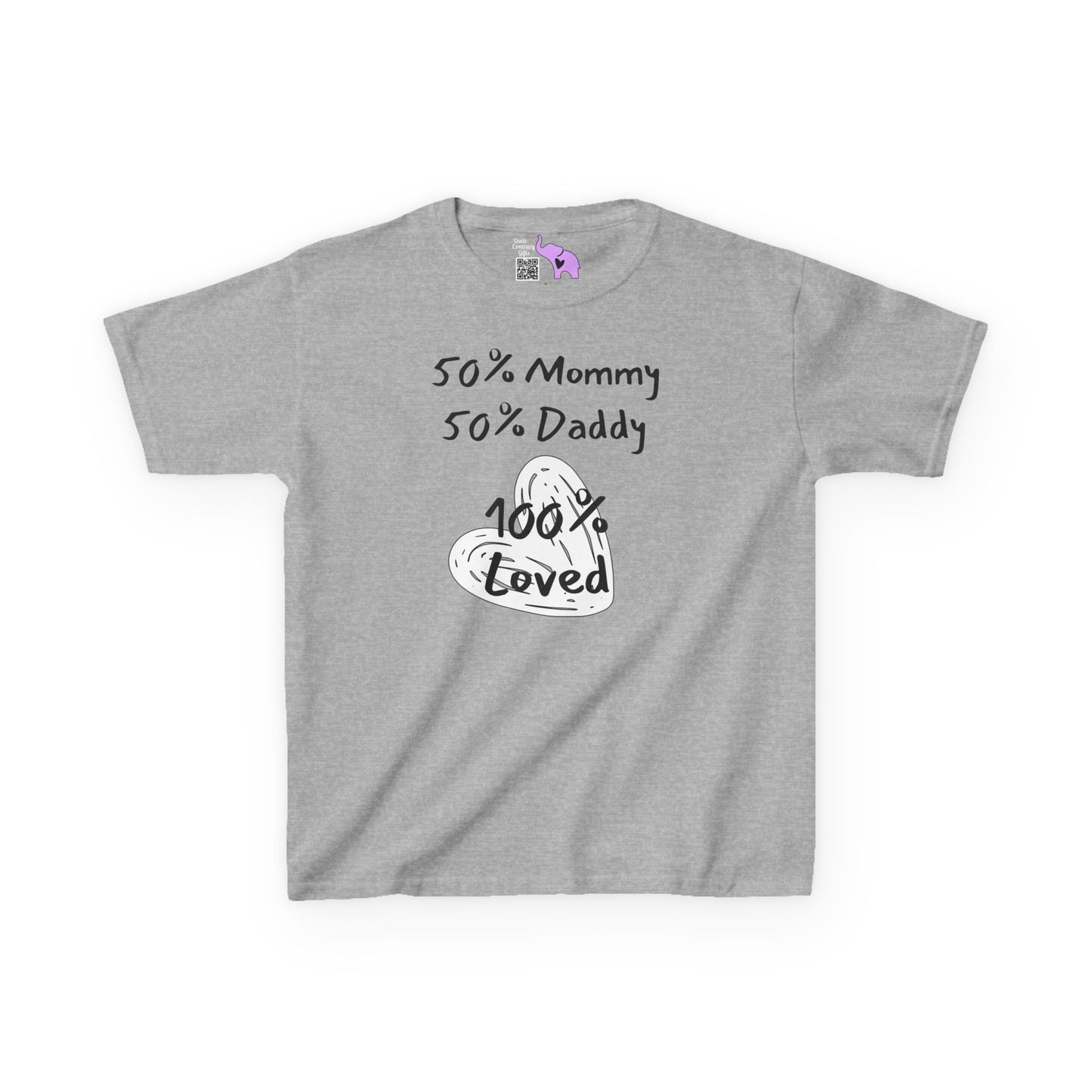 50% Mommy 50% Daddy 100% Loved Kids Heavy Cotton™ Tee