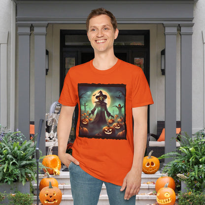 Halloween Scarecrow w/Pumpkins 4 Adult T-shirt