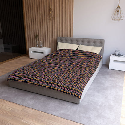 Midnight Clay Cairn Stripes Microfiber Duvet Cover