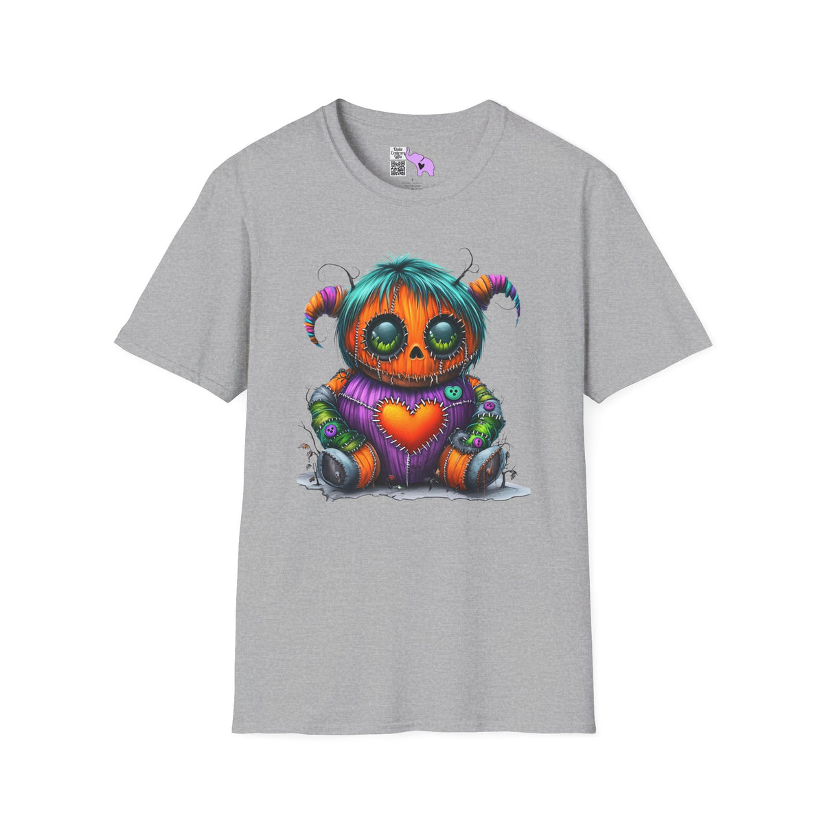 Patchwork Pumpkin Heart Adult T-shirt