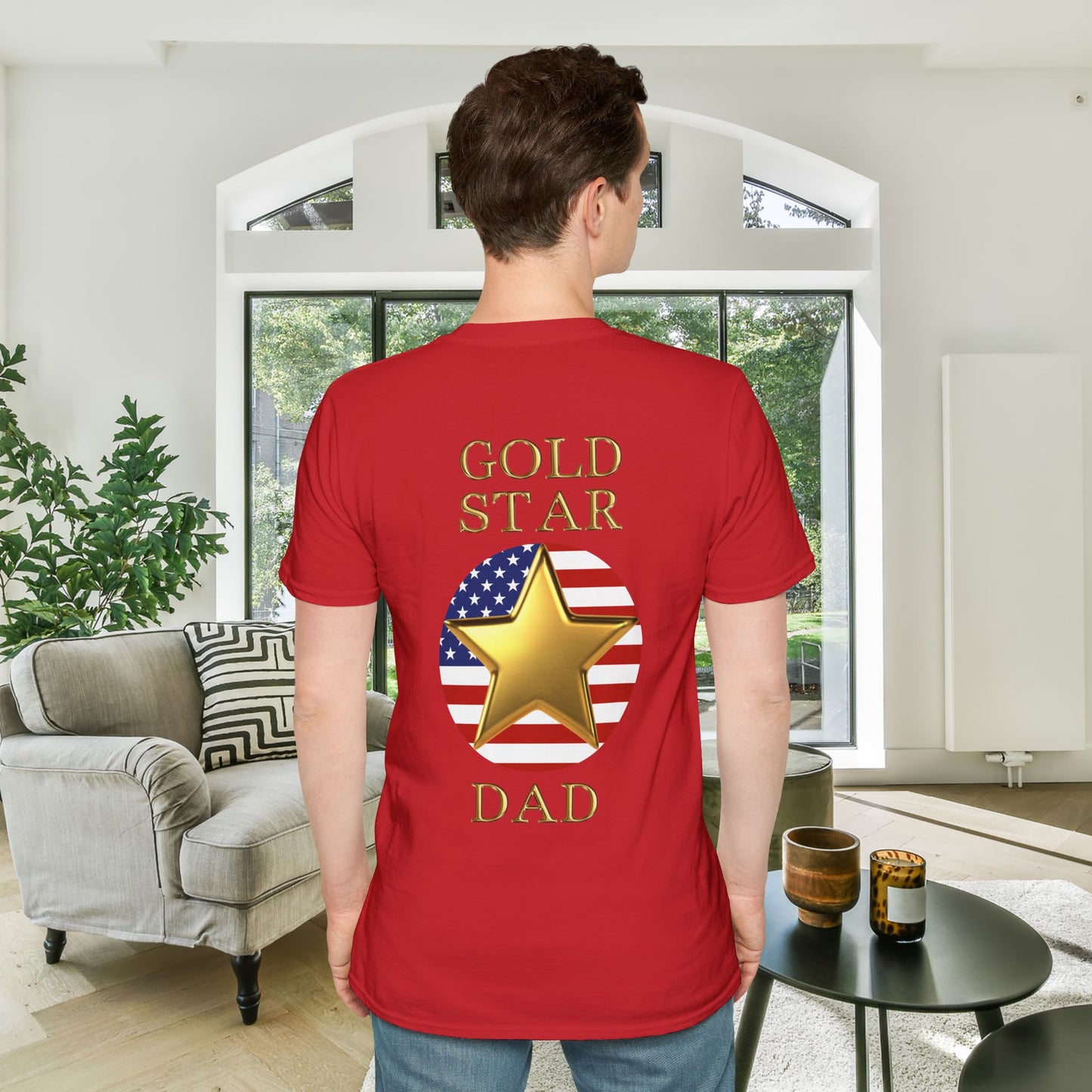 Gold Star Dad Forever Proud Adult T-shirt