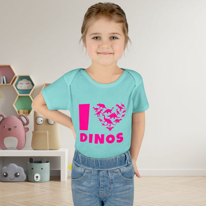 I Love Dinos (Dino Heart) Infant Baby Rib Bodysuit