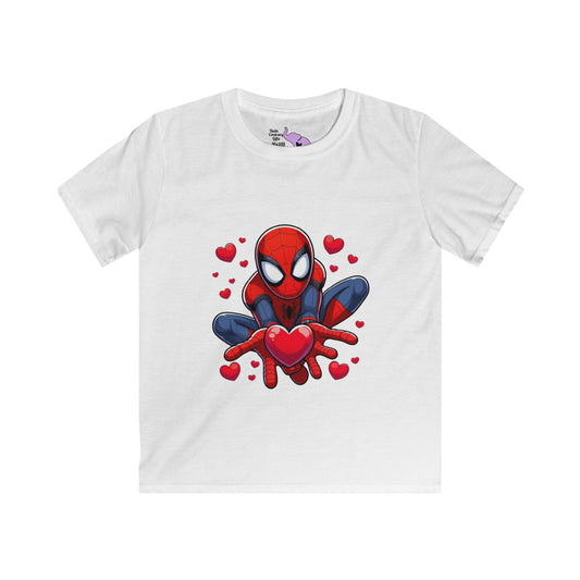 ""Valentines Spiderman Youth Softstyle Tee