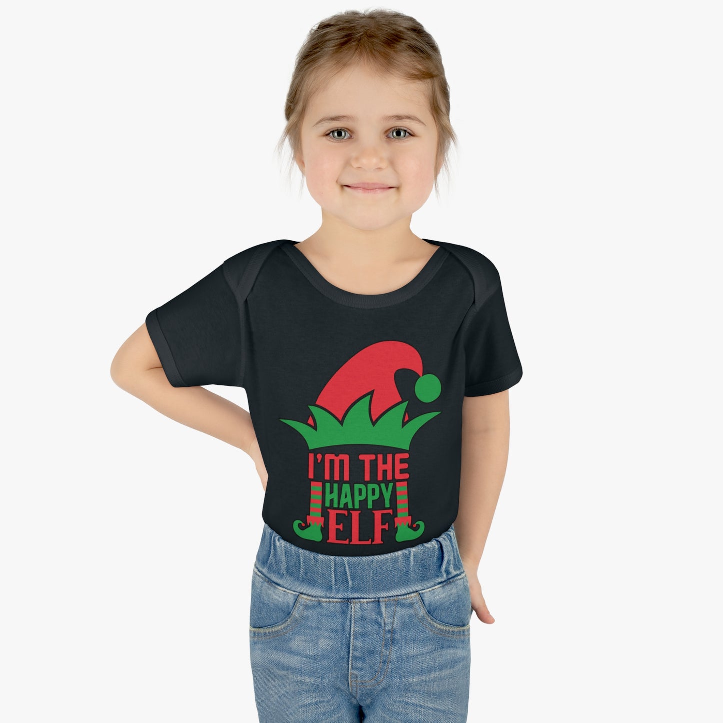 I'm The Happy Elf Infant Baby Rib Bodysuit