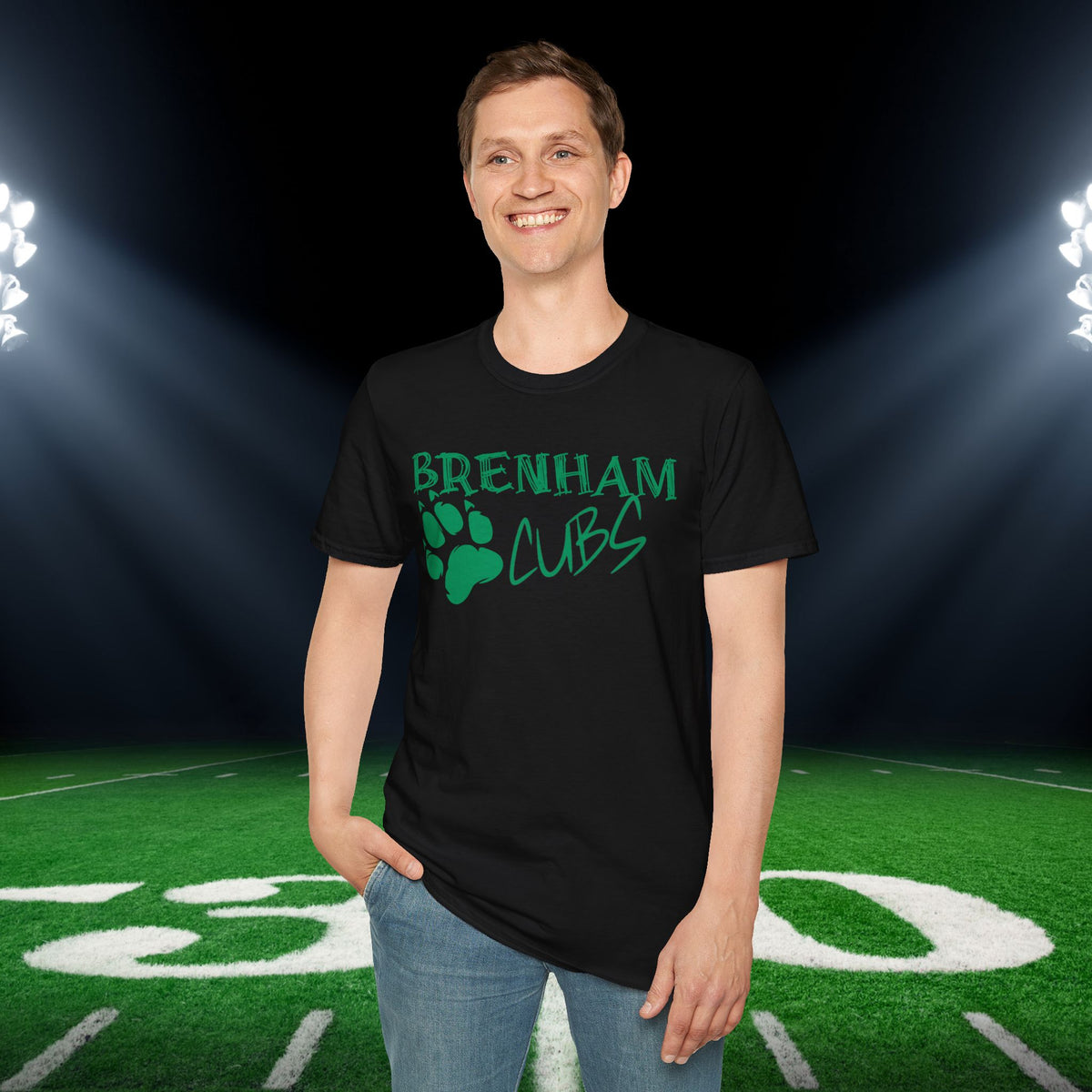 Brenham Cubs w/Claws Adult T-shirt
