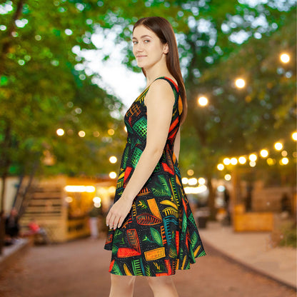 Kujichagulia Waves Women's Skater Dress