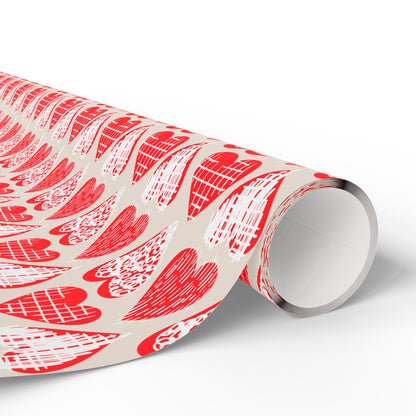 Doodle Hearts Wrapping Paper