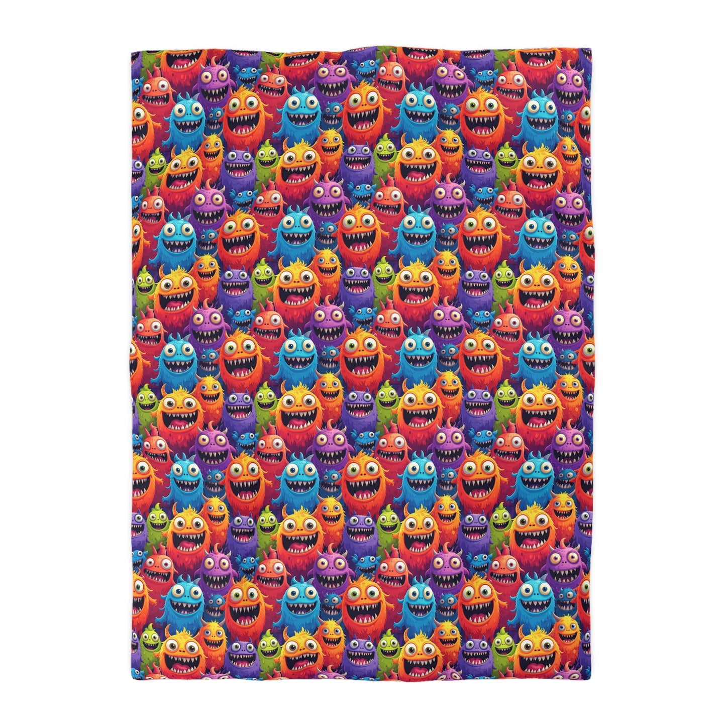 Happy Little Monsters Microfiber Duvet Cover