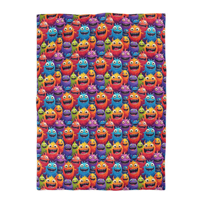 Happy Little Monsters Microfiber Duvet Cover
